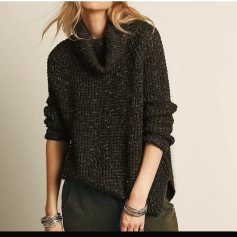 Free People oversized knit Dylan tweedy sweater - Picture 1 of 5